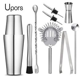 UPORS Boston Shaker Professional Stainless Steel Bartender Wine Cup Cocktail Mixer Martini Bar Set 240127