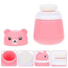 Makeup Sponges 2pcs Cartoon Bear Talcum Powder Box Baby Puff Fluffy Body Case