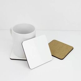 10x10cm Sublimation Coaster Wooden Blank Table Mats MDF Heat Insulation Thermal Transfer Cup Pads for DIY Lover225T