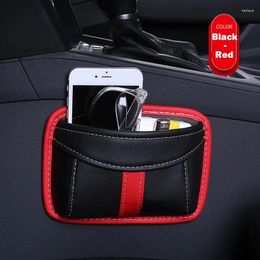 Car Organiser Case Storage Bag PU Artificial Leather Pocket Elastic String Magic Sticker Universal Auto Organise