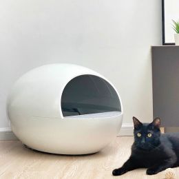 Boxes Intelligent Fully Automatic Cat Toilet Antisplash Eggs Cats Litter Box Electric Cleaning Cat House Cat Sand Tray with Shovel