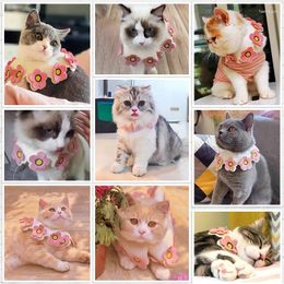 Dog Apparel 22 Kinds Of Cat Cute Saliva Towel Pet Accessories Bib Neck Triangle Scarf Small Medium Pets Supplies Flower Clothing Items