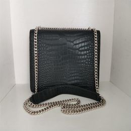 2021 High quality women silver chain bag Crossbody handbags purses crocodile style flap SUNSET WALLET shoulder bags fashion handba245P