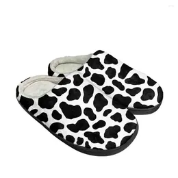 Slippers Colour Cow Pattern Fun Home Cotton Custom High Quality Mens Womens Plush Fashion Casual Keep Warm Shoes Thermal Slipper