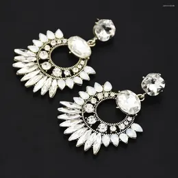 Dangle Earrings 1pair Fashion Luxury Crystal Stone Pendant Inlay Rhinestone Water Drop For Women Party Jewellery Gifts