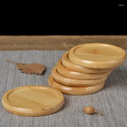 Table Mats 300Pcs/Lot Wooden Bamboo For Glass Cups Tea Cup Holder Natural Wood Home Decor Original Style Wholesale
