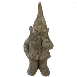 Garden Decorations 17.75" Grey Standing Gnome Outdoor Statue Backyard & Decorative Statues And Yard Decors Home