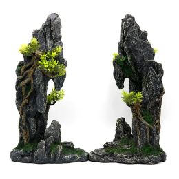 Decorations 1 Piece Resin Rockery Aquarium Decoration Fish Tank Artificial Stone Landscaping Simulation Mountain Ornaments Supplies