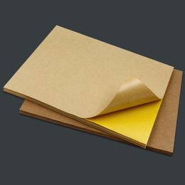 50pcs Self Adhesive A4 Kraft Paper Printing Copy Label Bookmark Sticker Full Sheet for Books Inkjet Printer High Quality 240119