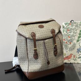 Large Capacity Backpack School Bags Travel Back Bag Top Quality Fashion Letter Print Handbag Genuine Leather Shoulder Strap Hardware Letter Men Handbag