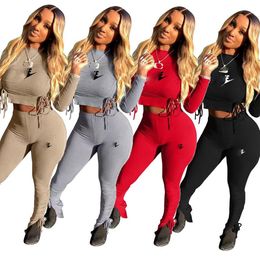 2024 Brand Designer Tracksuit Hoodie Sets Two 2 Piece Women Clothes Clothing Set Sporty Long Sleeved Pullover Hooded Tracksuits Spring Autumn Winter