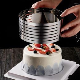 Bakeware Tools Adjustable Cake-Slicer And Cake Mould Layer Cutter Leveller Stainless Steel Slicing-Ring 16-20cm DIY Baking Tool