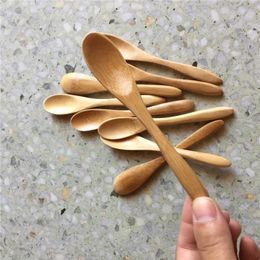 100 Pieces Small Bamboo Spoon 13 5cm Natural Spoons Durable for Cafe Coffee Tea Honey Sugar Salt Jam Mustard Ice Cream Handmade Ut264f