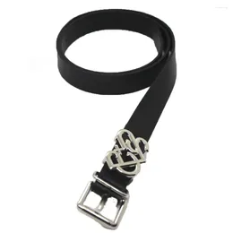 Belts Side Trouser Decoration Letter Metal Buckle All-match Heart Men Waist Women Korean Waistbands