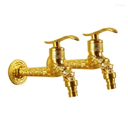 Bathroom Sink Faucets European Antique Gold Washing Machine Faucet Mop Pool Extended Single Cold Quick Open 4 Minutes Plated