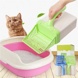 Housebreaking Practicality Pet Cat Litter Scoop Convenient Plastic Cleanning Tool Puppy Kitten Poop Shovel With Garbage Box Pets Cats Supplies