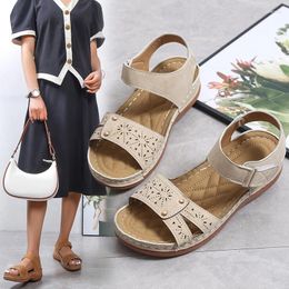 Sandals Black Wedge Women Summer Shoes 2024 Fashion Open Toe Comfortable Platform Woman Casual Beach Footwear