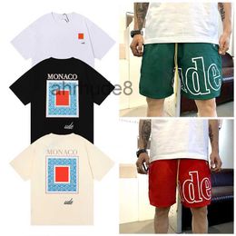 Designer t Shirts Mens Shorts Women Clothing Graphic Tees Pattern Summer Short Sleeve Tshirt Hip Hop Letter Graffiti Print Loose Rhude Causal Pants 9E5C