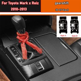 Car Interior Sticker Gear Box Protective Film For Toyota Mark x Reiz 2010-2013 Car Gear Panel Sticker Carbon Fiber Black