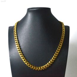 High Quality 316l Stainless Steel 18k Gold Plated Woman Men Thin Miami Cuban Hip Hop Link Chain