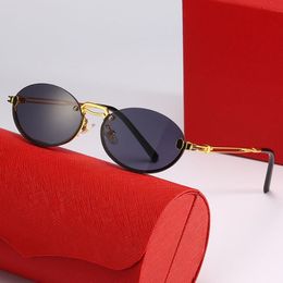 Brand Designer Sunglasses for Men Round Double Bridge Glasses Irregular Semi Rimless Frames Fashion Sports Beach Eyewear for Women268s