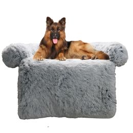 Furniture Fluffy Dog Bed Pet Sofa Mat for Cat Long Plush Pet Cushion Winter Dogs House Furniture Protector Mats for Small Medium Large Dog