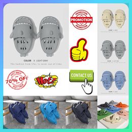 Designer Casual Platform shark slippers summer sliders men women rainbow slides sandals pink blue grey memory sandals soft cushion slipper cloud slide indoor