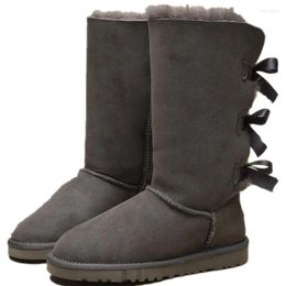 Botas 2024 Austrália Mulher Sapato Mulheres Couro Joelho Coxa Alta Alta Longa Inverno Neve Senhora Designer Tenis