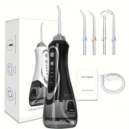 New Electric Water Flossers For Teeth, Whitening Dental Oral Irrigator With 4 Jet Tips Nozzles, Waterproof Whitening Teeth Brush Kit At Home And Travel