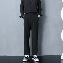 Men's Suits 2024 Spring Summer Fashion Baggy Suit Pants Male Solid Colour Loose Straight Casual Pant Men Long Thin Trousers I744