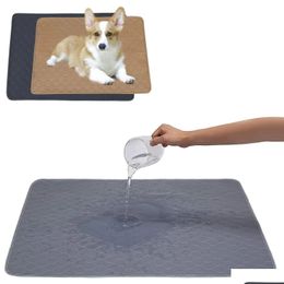 Diamond Painting Calligraphy Washable Dog Pet Diaper Mat Waterproof Reusable Training Pad Urine Absorbent Environment Protect Car Se Dh0Ie