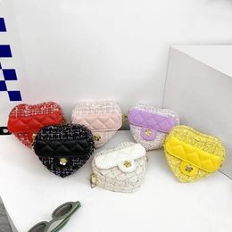 Evening Bags 1pcs Girl Princess Chain Coin Purse Heart Shaped Handbags Crossbody Bag