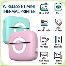 Fun Print C13 Portable Mini Printer Stickers Label Thermal Po Labeller Printing Maker Self-adhesive Colors Transparent Papers 240124