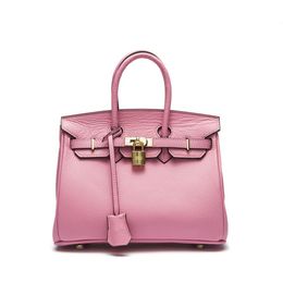 2018 new black pink fashion top full leather shoulder bag handbag tote girl woman321K