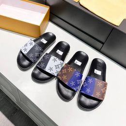 outdoor pool WATERFRONT printing Slipper Casual shoe newest Sliders Rubber 14 Colours beach luxury Men sandal summer flat Mule Women Designer Slide Slippers box gift