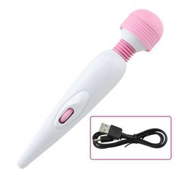 Womens rechargeable massage masturbation Device USB strong shock stick fun vibrating adult products 231129