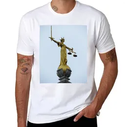 Men's Polos Statue Of Justice Old Bailey London T-Shirt Short Boys White T Shirts Slim Fit For Men