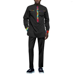 Ethnic Clothing SEA&ALP African Attire For Men Shirt Pants 2 Piece Set Outfits Dashiki Nigerian Clothes Wedding