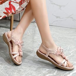 Sandals Women Fashion Beaded Decorative Open Toe Casual Wedge Womens Rhinestone Size 12 Shoes Nine