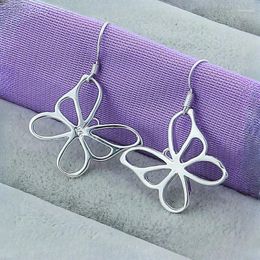 Hoop Earrings CHUANGCHENG 925 Sterling Silver Hollow Butterfly Stud For Women Wedding Party Gift Accessories