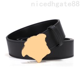 Designer mens belt black woman fashion belt mature cowhide wide ceinture homme gold plated matel buckle leather belt solid Colour convenient ga010 C23