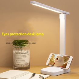 4000mAh Chargeable Folding table lamp eye protection touch dimmable LED lamp bedroom reading USB rechargeable table lamp