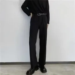 Men's Suits 2024 Straight Loose Fitting Business Suit Pants Fashion Trend Casual High-end Feel Black Color Trousers