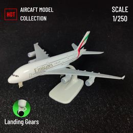 Scale 1 250 Metal Aviation Replica 20cm Fly Emirates Aircraft Model Airplane Miniature Room Decor Xmas Gift Kids Toys for Boys 240118