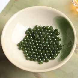 Loose Gemstones Genuine Hetian Jades Nephrite Green Round Beads For Jewelry Making Diy String Bracelet Beaded Necklace Charms Accessories