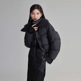 Zhongchuang Rizhen New Chinese Style Pan Buckle Standing Neck Short Women's White Duck Down Thickened Bread Coat