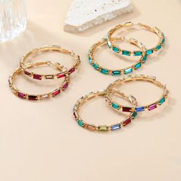 Hoop Earrings Big Statement Fuchsia Green Luxury Crystal Circle Earring For Women Girl Party Exaggerated Jewelry