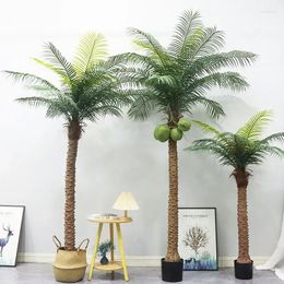 Decorative Flowers Large Artificial Coconut Tree Palm Fake Trees Green Plant Bonsai Indoor Tropical Floor Potted Room Office Garden Home
