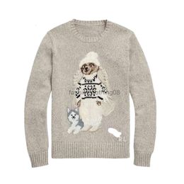 2024ss Ralphs Designer Sweater Laurens Original Quality Women's Little Bear Sweater Autumn/Winter Network Red Bear Knit Top Classic Round Collar
