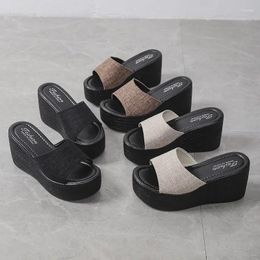 Slippers Wedges Women's Summer Plus Size Female Shoes Concise Peep Toe Platform Women Ladies High Heel Sandals